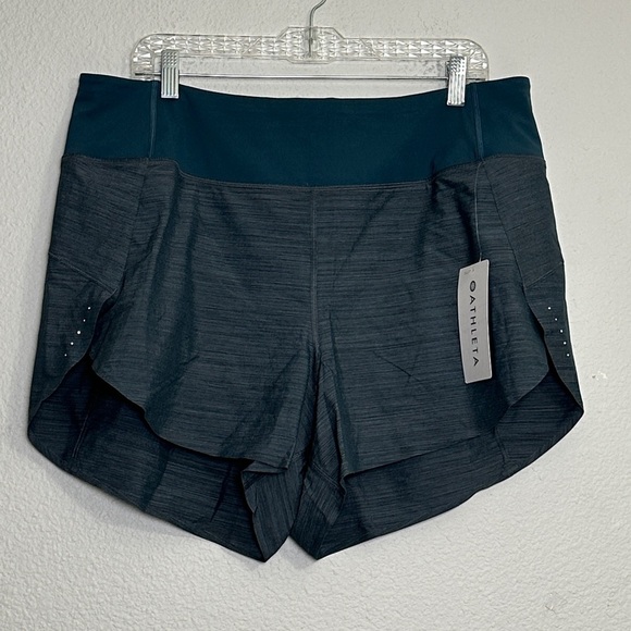 Athleta Run With It Textured 3.5” Running Gym Shorts Women’s Plus Size Teal NWT - Picture 2 of 12